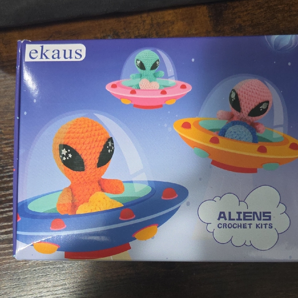 Alien Crochet Kit - Orange and Blue